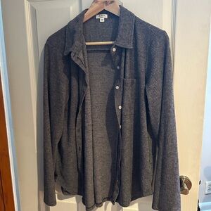 dylan dark gray ribbed button sweater